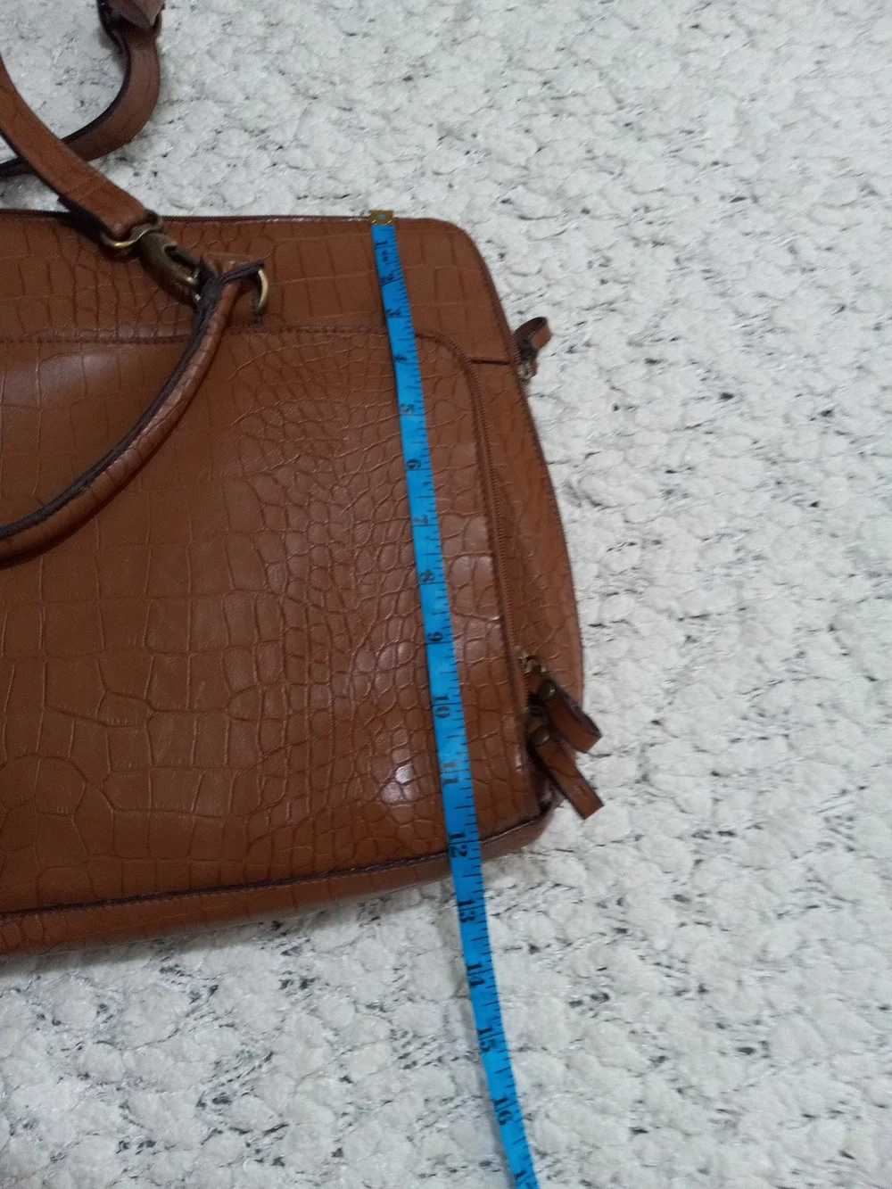 Bueno Tan Croc-Embossed Laptop Business Tote Shouldet Trap NWT